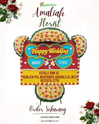 Karangan Papan Bunga Pernikahan di Gebangkerep